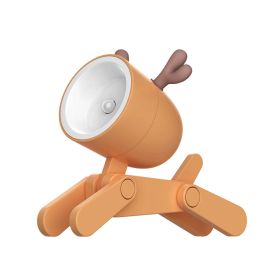 Mini Cute Animal Pet Dog&deer Designer Led Night Light Table Lamp Kids Toys Gifts For Christmas; soft Light For The Baby Room (Size: Deer, Color: orange)