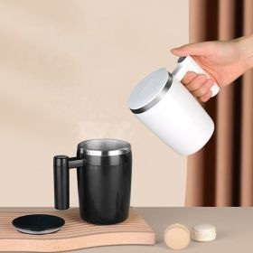 Fully Automatic Stirring Cup 380ml; Portable Rechargeable Coffee Milk Mixed Magnetic Water Cup; Small Kitchen Appliances (Color: White)