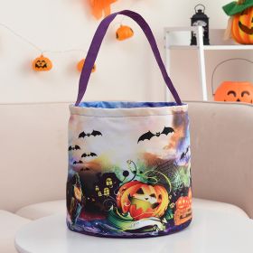 Led Light Halloween Pumpkin Bucket Halloween Candy Bags for Kids (Color: Q3)