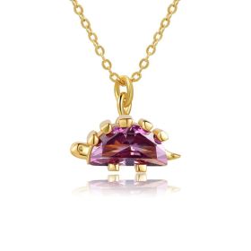 18 Karat Gold Jewelry Forest Baby Dinosaur Necklace (Color: Little purple dinosaur)