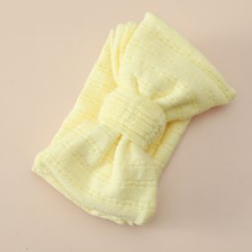 Cute Bowknot Cotton Elastic Baby Hair Band (Color: Bright yellow)