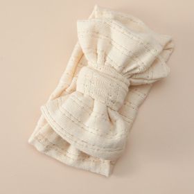 Cute Bowknot Cotton Elastic Baby Hair Band (Color: Beige)