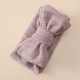 Cute Bowknot Cotton Elastic Baby Hair Band (Color: Purple pink)