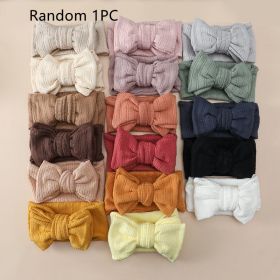 Cute Bowknot Cotton Elastic Baby Hair Band (Color: Random 1PC)