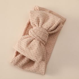 Cute Bowknot Cotton Elastic Baby Hair Band (Color: Nude)