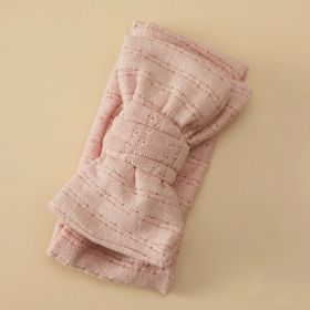 Cute Bowknot Cotton Elastic Baby Hair Band (Color: Light pink)