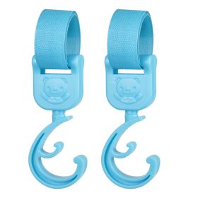 2pcs Baby Stroller Hooks Hiking Buckle (Color: blue)