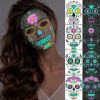 4 Sheets Halloween Temporary Tattoos Glow In Dark, Waterproof Tattoo Stickers