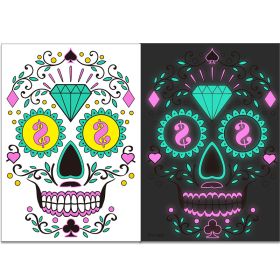 4 Sheets Halloween Temporary Tattoos Glow In Dark, Waterproof Tattoo Stickers (Color: Q2)