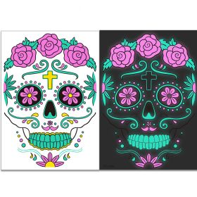 4 Sheets Halloween Temporary Tattoos Glow In Dark, Waterproof Tattoo Stickers (Color: Q3)