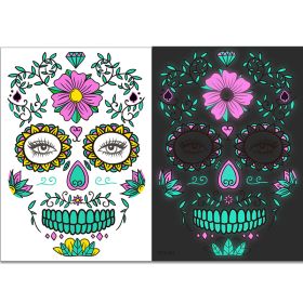 4 Sheets Halloween Temporary Tattoos Glow In Dark, Waterproof Tattoo Stickers (Color: Q4)