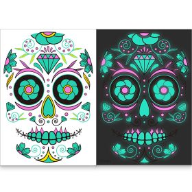 4 Sheets Halloween Temporary Tattoos Glow In Dark, Waterproof Tattoo Stickers (Color: Q1)