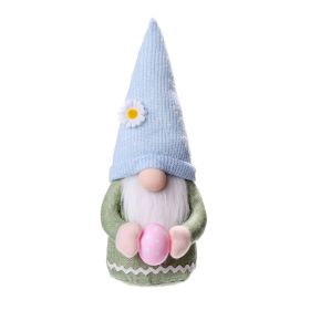 Easter Egg Dwarf Plush Ornament Kids Room Decoration Home Decoration Doll (Color: blue)