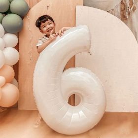 40inch Large White Number Balloons Foil Balloon Birthday Party Decorations Figures Globos Baby Shower Decors (Color: Number 5)