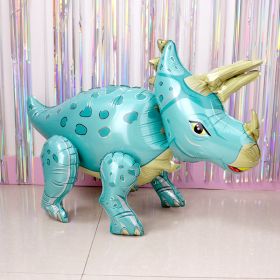 1pc Large 4D Dinosaur Foil Balloons Green Dinosaur Standing Dragon Birthday Party Decorations Kids Supplies Boy Toys Air Globos (Color: Dinosaur 3 blue)