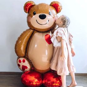 91X67cm Big Bear Foil Balloon Large Size Love Heart Wedding Decoration For Kids Birthday Party Decor Helium Globos Baby Shower (Size: 40inch, Color: 91x65cm)