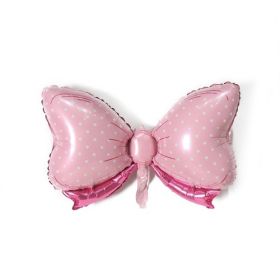 1PCS 80*48CM Baby Shower Foil Balloons Baby Girl Baby Boy Bow Ballonnen Kids Party Ballons (Color: pink)