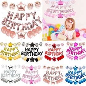 25pcs/set 1st Happy Birthday Balloon Set Letter Balloons Baby Shower Boy Balloon Set Party Decor (Color: BLACK)