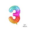 1PCS 40inch New Rainbow Number Foil Balloons Happy Birthday Wedding Party Decoration Adult Colorful Unicorn Globos Kids Gift