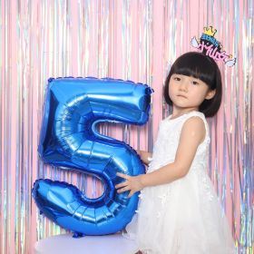 1PCS 32INCH Party Decoration Blue Number Foil Balloon Discolor Digital Globos Birthday Baby Shower Supplies (Number: blue 5)