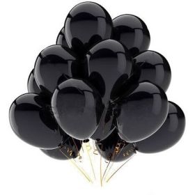 10pcs 12 inch Glossy Pearl Latex Balloons Birthday Party Wedding Colorful Inflatable Decor Ballon Kids Toys Air Balls (Color: BLACK)