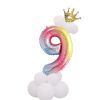 1 SET Rainbow Foil Number Balloons 0-9 Birthday Party Anniversary Decor Globo Kids figure Air Ball Supplies