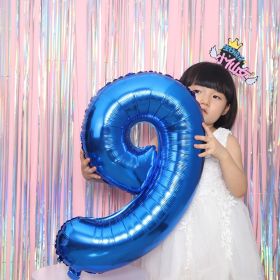 1PCS 32INCH Party Decoration Blue Number Foil Balloon Discolor Digital Globos Birthday Baby Shower Supplies (Number: blue 9)