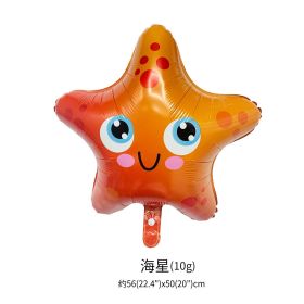 1pcs Under Sea Animal Cute Fish Balloon Crab/Starfish/Octopus Balloons Sea Party Theme Kid Birthday Decor (Style: Starfish)