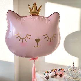 1PCS Big Cat Head Balloon Foil Balloons Cute Cat Helium Balloon Birthday Decoration Kids Toy Globos Event Party Supplie (Color: pink)