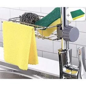 Faucet Kitchen Sink Caddy Organizer, Stainless Steel Detachable Hanging Faucet Drain Rack (Option: shape 2)