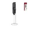 Electric Milk Frother Handheld with Stainless Steel Stand