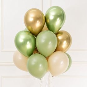 10PCS/10 Inch Green Balloons Olive Green Balloons Eucalyptus Party Latex Balloon for Women Men Birthday Baby Wedding (Color: mix color)