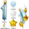 11pcs Boy Girl 1st Happy Birthday Balloons Set With Crown Number 1 Balloons Kids 1st Birthday Party Decoration DIY Crafts