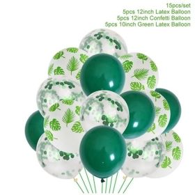 1pc Tiger Lion Leopard Walking Animal Foil Balloon For Jungle Safari Birthday Party Decorations Kids Gift Toy Helium Air Globos (Color: 15pcs balloons)