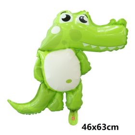 1pc Tiger Lion Leopard Walking Animal Foil Balloon For Jungle Safari Birthday Party Decorations Kids Gift Toy Helium Air Globos (Color: Crocodile)