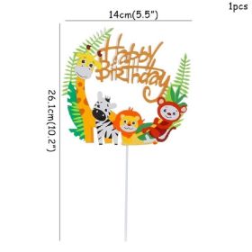 1pc Tiger Lion Leopard Walking Animal Foil Balloon For Jungle Safari Birthday Party Decorations Kids Gift Toy Helium Air Globos (Color: 1pc cake topper)