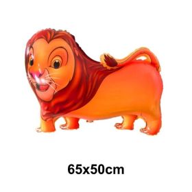 1pc Tiger Lion Leopard Walking Animal Foil Balloon For Jungle Safari Birthday Party Decorations Kids Gift Toy Helium Air Globos (Color: lion)