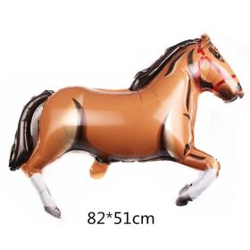 1pc Tiger Lion Leopard Walking Animal Foil Balloon For Jungle Safari Birthday Party Decorations Kids Gift Toy Helium Air Globos (Color: brown horse)