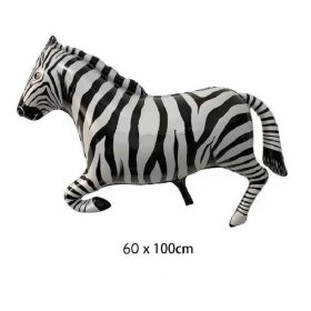 1pc Tiger Lion Leopard Walking Animal Foil Balloon For Jungle Safari Birthday Party Decorations Kids Gift Toy Helium Air Globos (Color: Zebra)