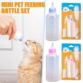 Pet Mini Bottle With Four Nipples For Cleaning Feeding Watering Supplies Pet Baby Feeding Tool Accessories Pet Supplies (Color: blue)