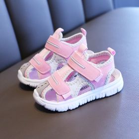 Summer baby sandals for girls boys soft bottom cloth children shoes fashion little kids beach sandals toddler shoes (Size: 29, Color: pink)