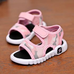 Boys Sandals Summer Kids Shoes Fashion Light Soft Flats Toddler Baby Girls Sandals Infant Casual Beach Children Shoes Outdoor (Size: 26(insole 16cm), Color: pink)