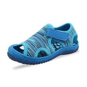 Summer Baby Boys Sandals Children Beach Sandals Soft Bottom Unisex Girls Non-slip Infant Shoes Kids Outdoor Anti-collision Shoes (Size: 9.5, Color: blue)