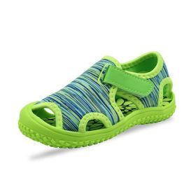 Summer Baby Boys Sandals Children Beach Sandals Soft Bottom Unisex Girls Non-slip Infant Shoes Kids Outdoor Anti-collision Shoes (Size: 11.5, Color: green)