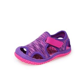 New Summer Children Beach Boys Sandals Kids Shoes Closed Toe Baby Sport Sandals for Girls Eu Size 21-32 (Size: 23-insole 14.7cm, Color: purple)