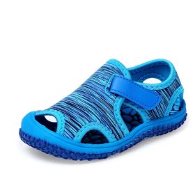 Kids Sandals for Girls Boys Summer Breathable Baby Children Beach Shoes Eu Size 21-32 (Size: 22-insole 14cm, Color: blue)