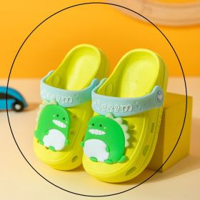 Kids sandals Boys Girls Mules Cartoon baby Sandals Flat Summer Unicorn Slippers Children's Garden Shoes (Size: 24 insole 15.0cm, Color: green)