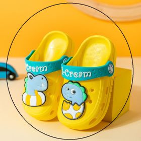 Kids sandals Boys Girls Mules Cartoon baby Sandals Flat Summer Unicorn Slippers Children's Garden Shoes (Size: 28 insole 17.0cm, Color: yellow)