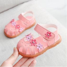 Summer Baby Sandals for Girls Newborn Cherry Princess Infant Toddler Girl Shoes Sandals Baby Girl Shoes (Size: 27, Color: Flower Pink)