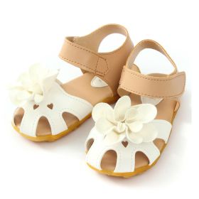 New Arrival Summer Cool Baby Girls Sandals Shoes Skidproof Toddlers Infant Children Kids Flower Shoes PU Leather Size 21-30 (Size: 7, Color: White)